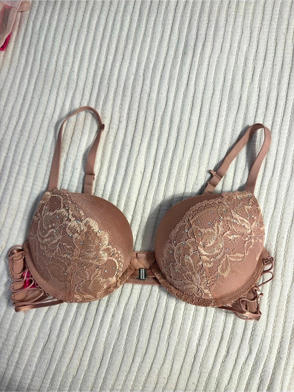 La Senza Very Sexy Shine Strap Lace Push-Up Bra in Brown